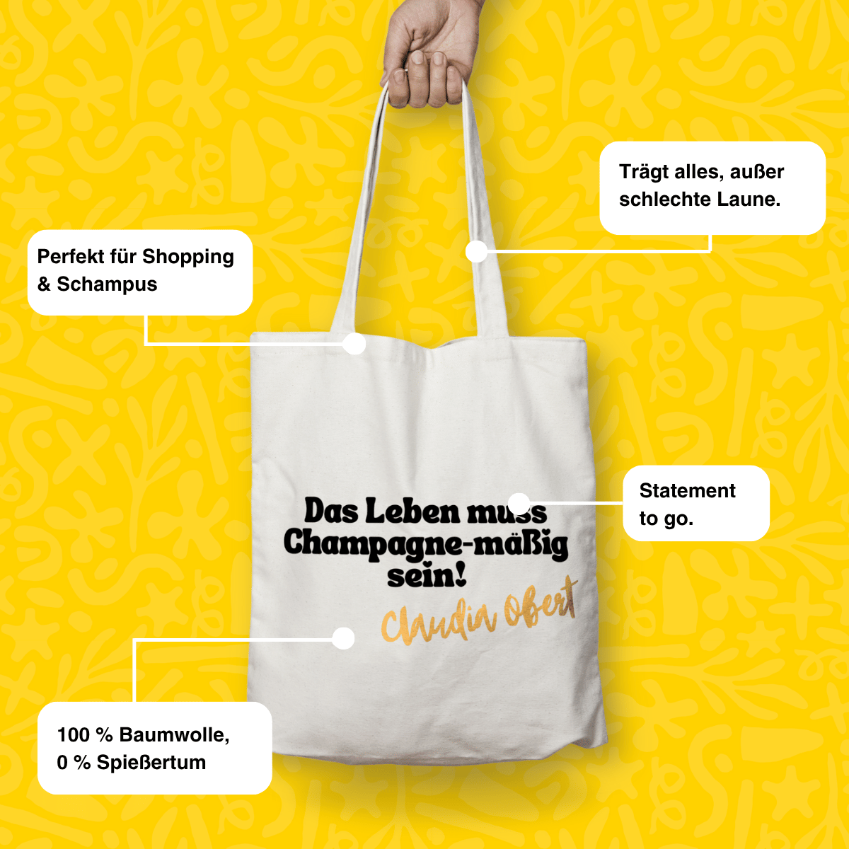 "Das Leben muss champagne-mäßig sein" - Beutel